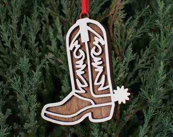 Cowboy Boot Christmas Ornament