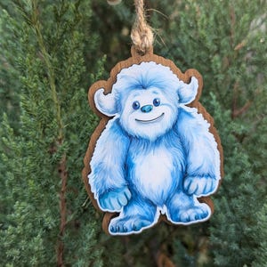 Yeti Christmas Ornament  White Sasquatch, Winter bigfoot, Abominable snowman