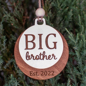 Big Brother Christmas Ornament, Sibling announcement surprise image 1