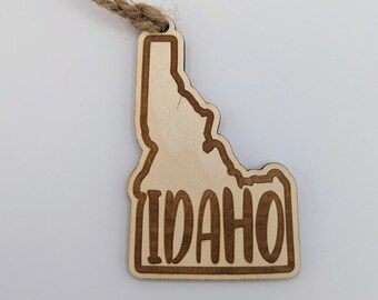 Engraved Idaho Christmas Ornament