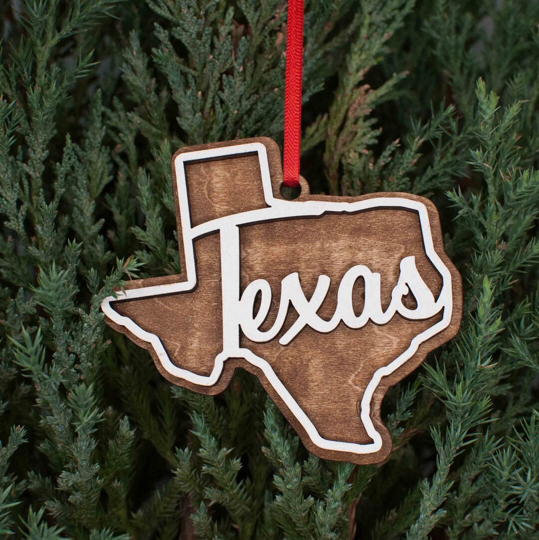 Texas Christmas Ornament- Personalized Custom Wood Ornament Gift - Etsy