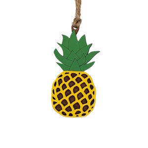 Pineapple Christmas Ornament- Personalized Custom Wood Ornament Gift