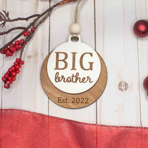Big Brother Christmas Ornament, Sibling announcement surprise image 2