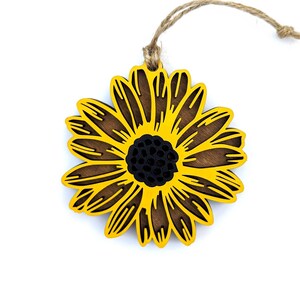 Sunflower Christmas Ornament- Personalized Custom Wood Ornament Gift image 3