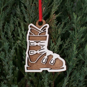 Ski Boot Christmas Ornament, Mountain Skiing boot
