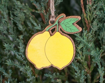 Lemon Christmas Ornament, Fruit Citrus