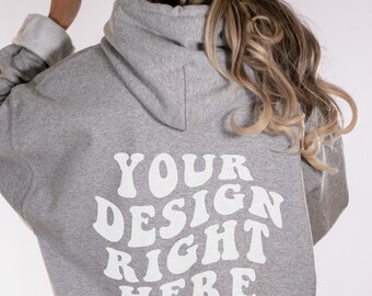 Parte posterior de la sudadera con capucha Mockup Sport Gray Gildan 18500 Mockup Grey Trendy Mock Up Hoody Mock Up Gildan Hoodie Oversize Hoodie Aesthetic Preppy Hoodie