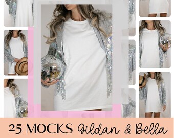 Trendy Mockup Bundle, Bella Canvas 3001 Disco Ball Mockup Bundle, Trendy Mock Up Western Cowboy Bachelorette Party Bridal Shower Gildan 5000
