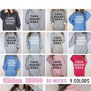 Gildan 18500 Mockup, Sweatshirt Mockup Bundle, Gildan Hoodie Mockup, Mock Ups, Oversized Hoodie Mockup, Gildan Sport Grey, 18500 Back Mockup