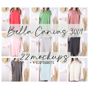 Bella Canvas 3001 Mockup Bundle, Tshirt Mockup Bundle, T Shirt Mock Ups, Bella Canvas 3001 Mockup, Front and Back, Model Mockup Tshirt