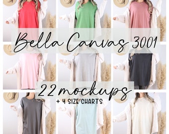Bella Canvas 3001 Mockup Bundle, Tshirt Mockup Bundle, T Shirt Mock Ups, Bella Canvas 3001 Mockup, Front and Back, Model Mockup Tshirt
