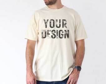 Ivory Comfort Colors 1717 Male Mockup, Ivory C1717 Male Model Mock-Up, Mens TShirt Mockup, Summer Mockup, Fathers Day Mockup