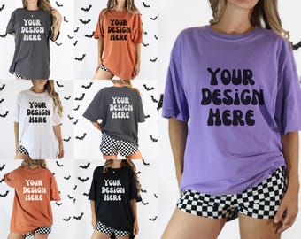 Comfort Colors 1717 Halloween Mockup Bundle, Yam Tshirt Mockup Halloween, Fall Mockup, Halloween Mock Up, Halloween Tshirt Mock Up