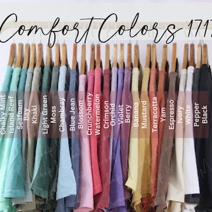 Paquete de cartas de colores Comfort Colors / Carta de colores CC 1717 / Carta de colores C1717 / Muestra de colores Comfort Colors de 25 colores