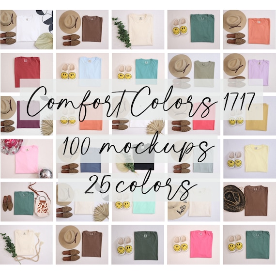 100 Comfort Colors Mockup Bundle | Flat Lay C1717 Mockups  | CC1717 Folded T Shirt Mockups | Comfort Colors Mockups | Flatlay Tshirt Mockups