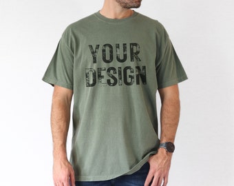 Moss Comfort Colors 1717 Male Mockup, Moss C1717 Male Model Mock-Up, Mens TShirt Mockup, Summer, Father's Day, Christmas