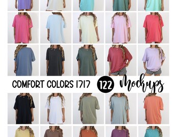 Comfort Colors 1717 Mockup Bundle Front & Back Mock Up, CC1717 Mockup Bundle, T-shirt Mockup Bundle, 25 Colors, Real Female Model