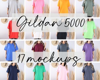 Gildan 5000 Mockup Bundle, Gildan 5000 Shirt Mockup, Model Mockup, 5000 Mockup Bundle, Trendy Mockup, Your Design Here, Womens Shirt Mockup