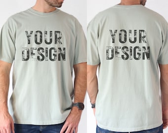Bay Comfort Colors 1717 Male Mockup Bundle Front & Back, Bay C1717 Male Model Mock-Up, Mens TShirt Mockup, Summer Mockup, Father's Day Mock