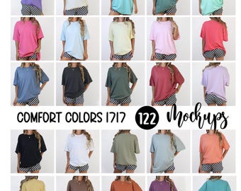 Comfort Colors 1717 Mockup Bundle Front & Back Mock Up, CC1717 Mockup Bundle, T-shirt Mockup Bundle, 25 Colors, Real Female Model