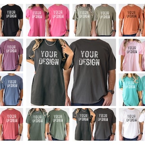 Couples Mockup Bundle, Comfort Color 1717 Mockup Bundle, C1717 Male Mockup, Group Tshirt Mockup, Pepper, Moss, Yam, Christmas, Halloween
