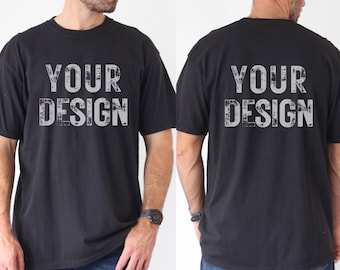 Black Comfort Colors 1717 Male Mockup Bundle Front & Back, Black C1717 Male Model Mock-Up, Mens TShirt Mockup, Summer Mockup, Fathers Day