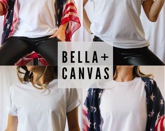 Bundle Bella Canvas White Mockup White Tshirt Mockup July 4th Mockup White Shirt Mock Up American Flag Mock 3001 Mockup 4th of July Mockup