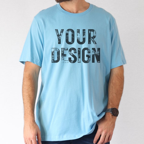 Ocean Blue Bella Canvas 3001 Mockup, Male Mockup , Men Mockups, BC 3001 Mock Up, Mens Tshirt Mockup, Real Male Model Mock Up