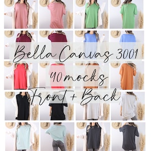 Tshirt Mockup Bundle, Bella Canvas 3001 Mockup Bundle, T Shirt Mock Ups, Bella Canvas 3001 Mockup, Front and Back, Model Mockup Tshirt