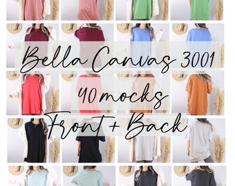 Tshirt Mockup Bundle, Bella Canvas 3001 Mockup Bundle, T Shirt Mock Ups, Bella Canvas 3001 Mockup, Front and Back, Model Mockup Tshirt