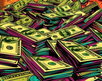 Money Pop Art Print, Modern Illustration (Digital Download)