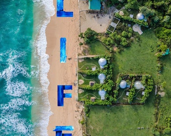 Aerial Beach View: Enjoy Life Art Print