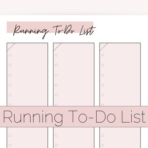 Running To-Do List, To-Do List, Daily To-Do List, Weekly To-Do-List, Monthly To-Do List, General To-Do List, Printable, Planner Insert