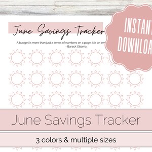 June Savings Tracker, Daily Savings Challenge, Finance Tracker, Savings Tracker Printable, Money Challenge, Daily Tracker