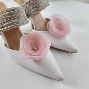 flower shoe clips, pink shoe clips, bridal shoe clips, wedding shoe accessories, Shoe Clip Floral, shoe flower