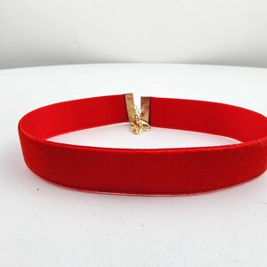 Red Velvet Choker Necklace, Red Choker Necklace, Gothic Choker, Thick ...