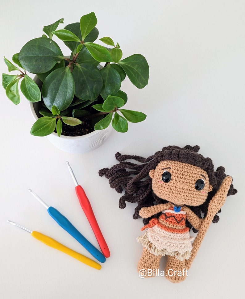 Moana Crochet Doll Amigurumi Pattern PDF Pattern English US Etsy