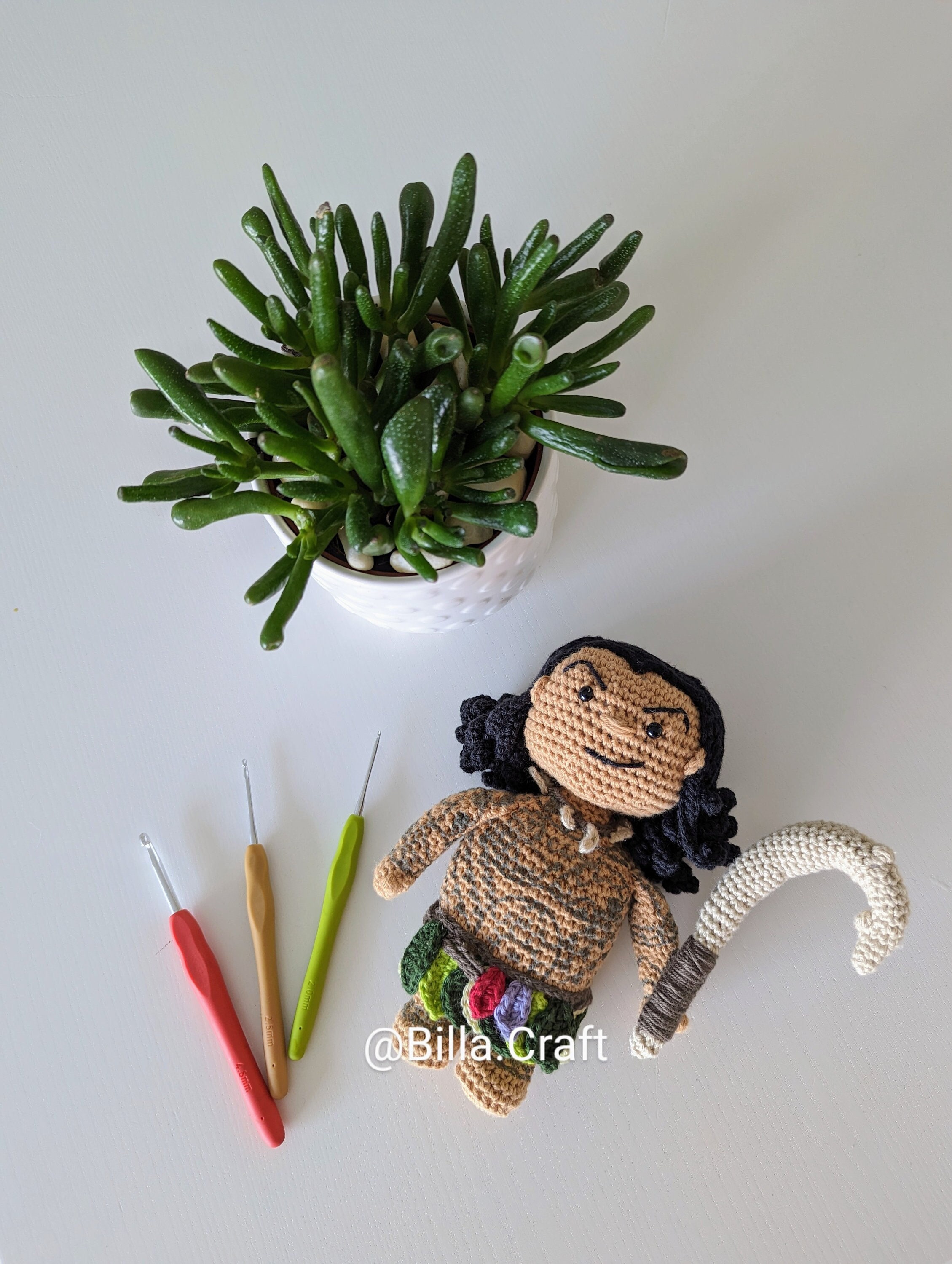 Disney Moana Maui Figure With Fish Hook Sculpted Toy Cake Topper 4 Heavy  PVC