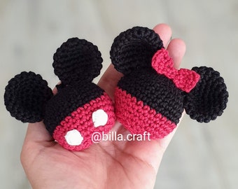 Patrón de amigurumi de Mickey y Minnie a crochet, patrón en PDF, inglés, EE. UU., Reino Unido y Portugal