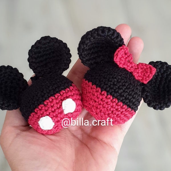 Modèle Amigurumi de poupée au crochet Mickey et Minnie, modèle PDF, anglais États-Unis/Royaume-Uni/Pt