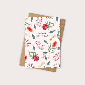 Australian Botanical Birthday Card | Illustrated