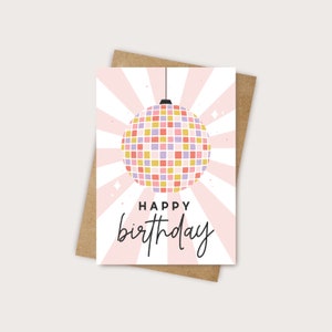 Disco Ball Birthday Card | Illustrated