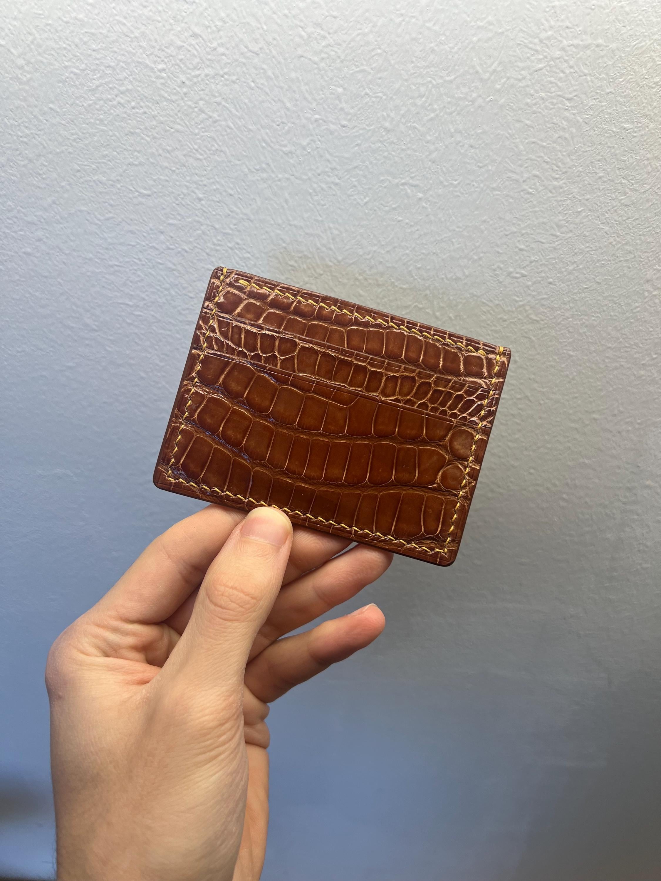 Handmade Alligator Leather Cardholder | Buttero Cardholder | minimalist Cardholder