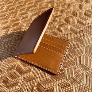 Cartera de cuero hecha a mano, cartera bifold, cartera de cuero de grano completo, cartera Buttero