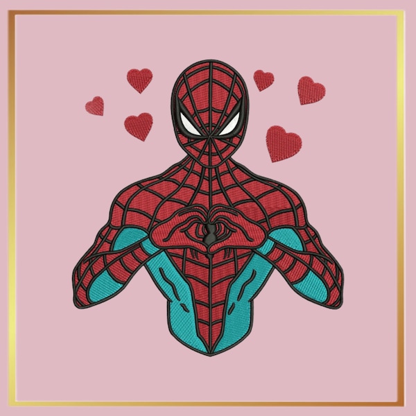 Spider Man Valentines Day Embroidery Design File / Love Heart / Digital Download