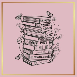 Taylor Eras Tour Books Embroidery Design File / Music Embroidery Pattern / Digital Download