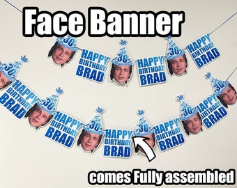 Face Personalized Face banner, Funny Banner, Photo Banner, Bachelorette, 21st, 40th, 50th, 60th, 70th Party, Baby Shower Decor, Birthday,