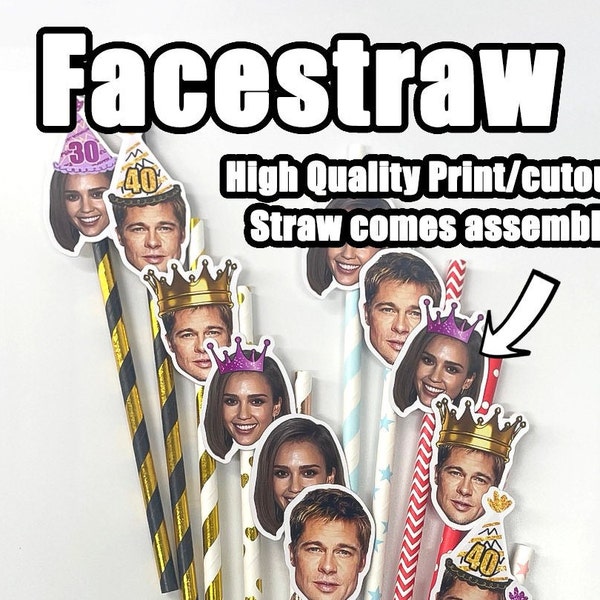 Personalized Face Straws, Photo Straw, Funny Straw, Party Straw, Birthday Party, Bachelorette, Baby Shower, Graduation, Bachelor, GroomDecor