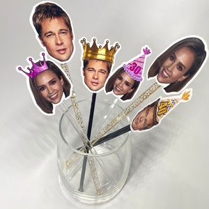 Personalized Face Drink Stirrers Custom face drink stirrer Funny Bachelorette Retirement Graduation 21st, 40th, 50th, 60th,