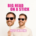 Face On A Stick Big Head Cutouts Fat Head Face sign Bachelorette Bachelor Bridal Groom Photo Party Prop Wedding Graduation Sporting Event